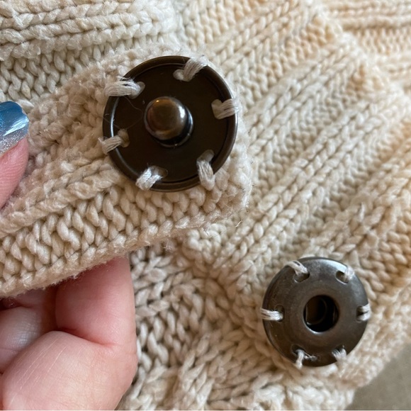 PRANA Delaney Cable Knit Fisherman Knit Long Line Sweater Coat S - Picture 12 of 12